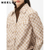 NEELLY纳俪商场同款假两件衬衫女冬季新款驼色棋盘格时尚百搭上衣N23102B01047 商品缩略图2