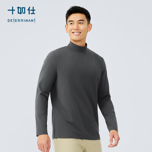 十如仕半高领暖燚绒混纺保暖长袖T恤-T16-01 商品图0