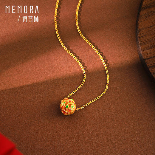 【任选3件1998元】黄金玲珑绣球吊坠女款足金花丝国潮风锦绣金球金秋素金挂坠子MEMORA诗普琳HPE17701（线上专供） 商品图5