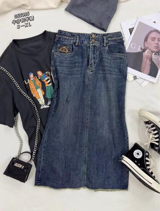 女牛仔长半裙55095 商品图0