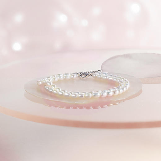 周六福S925银淡水珍珠手链 双层手链优雅时尚复古手饰送女友礼物 商品图2