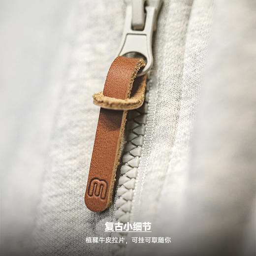 工装优选 美式休闲雪花灰连帽卫衣插肩袖加绒拉链运动开衫外套男秋 商品图3