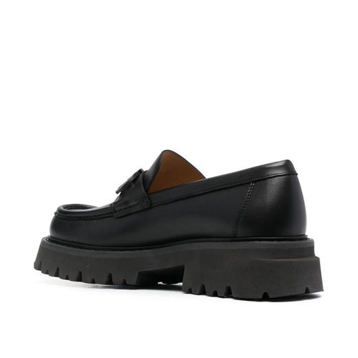 【一】FERRAGAMO 菲拉格慕 男士字母徽标厚底乐福鞋 黑色 762676 商品图2