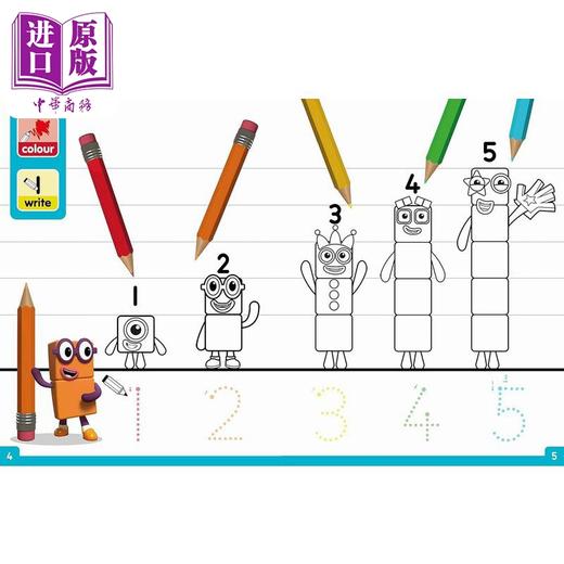 【中商原版】数字积木字母积木涂涂乐Numberblocks Colouring Fun 英文原版 儿童美术活动书 卡通动画绘本着色书 进口图画书 商品图2