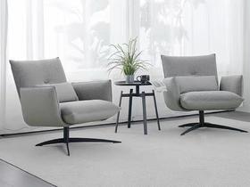 椅世界 简奢 休闲椅 麻布西皮饰面+高密度海棉+内钢铁框架+实心黑沙铁脚[免费送装，偏远地区除外]