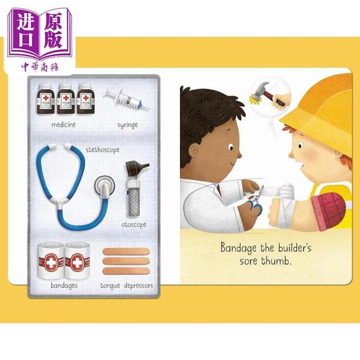 【中商原版】小瓢虫职业机关书 医生 Busy Day Doctor 英文原版 儿童纸板书翻翻书 亲子百科知识图画书 进口低幼童书2-5岁 商品图2