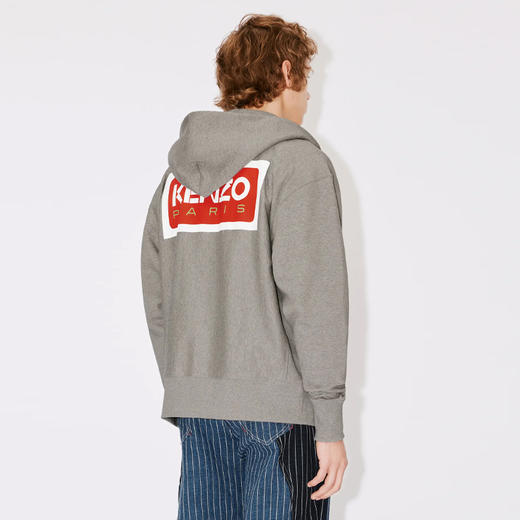 KENZO 高田贤三 男士徽标印花拉链连帽卫衣 浅灰色 FD65 SW100 4ME 94 商品图2