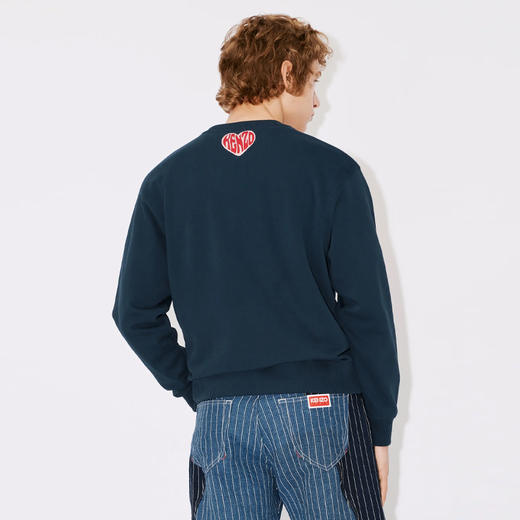 KENZO 高田贤三 男士心形徽标印花棉质运动卫衣 深蓝色 FD65 SW081 4MF 77 商品图2