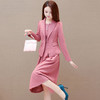 QYM-YX-MZ555-Y,两件套连衣裙粉色西装短款外套中长款百褶A字裙秋季套装裙 商品缩略图1
