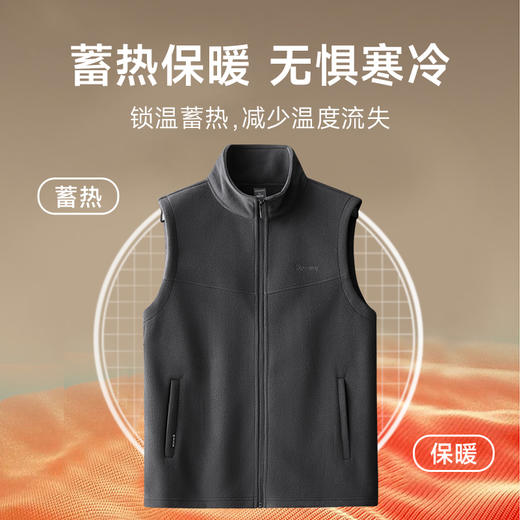 【圈】【摇粒绒】【新款DK】大依优型大码男装立领摇粒绒马甲简约休闲宽松外套男坎肩背心保暖 商品图5