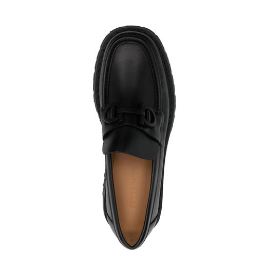 【一】FERRAGAMO 菲拉格慕 男士字母徽标厚底乐福鞋 黑色 762676 商品图3