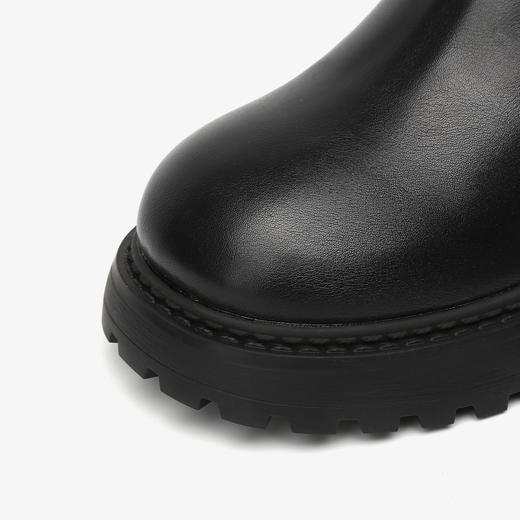 西遇中筒骑士靴女新款秋冬复古搭扣西部牛仔靴增高厚底马丁靴D2134220 商品图5