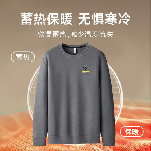 【加绒】【新款DK】大依优型大码男印花加绒卫衣长袖圆领宽松立体显瘦加肥加大舒适上衣胖子 商品图2