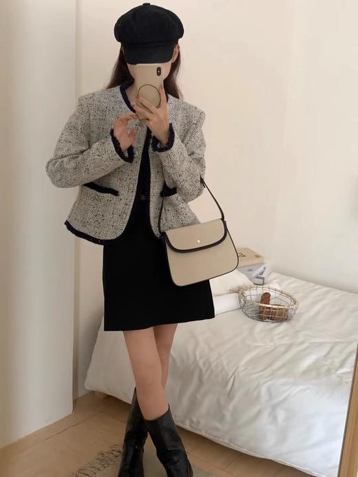 【GZ】无忧购秋冬名媛撞色牛仔拼接粗花呢小香风流苏毛边外套3081-3066（截单后7天发货)25年清仓捡漏 商品图11