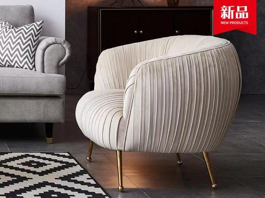 佐梵 休闲椅 轻 桦木框架+进口蛇形弹+带+定位线+45密度纯海绵+封釉防锈脚架+绒布[免费送装，偏远地区除外] 商品图0