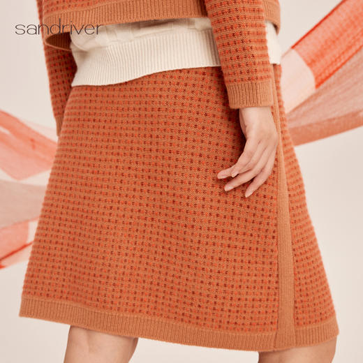 羊绒小香风提花针织女半裙SJF95W486K 商品图1