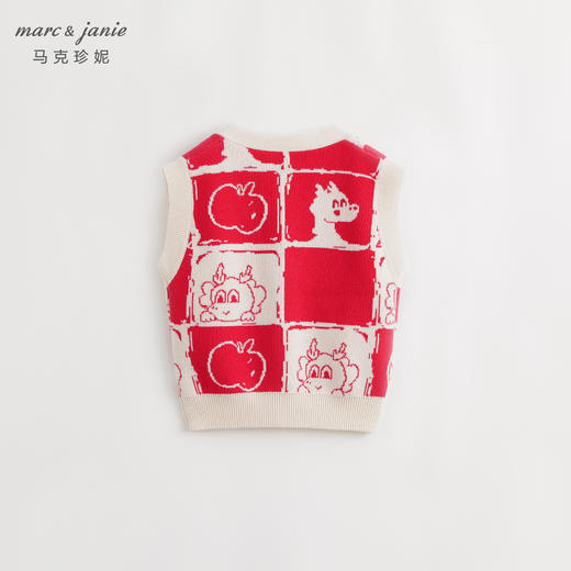 马克珍妮秋冬装新款 女童国潮小龙人毛衣针织马甲 232088 商品图1