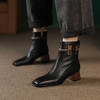 英伦风加绒瘦瘦靴，时尚气质方头小踝靴MCC-C9358 商品缩略图3