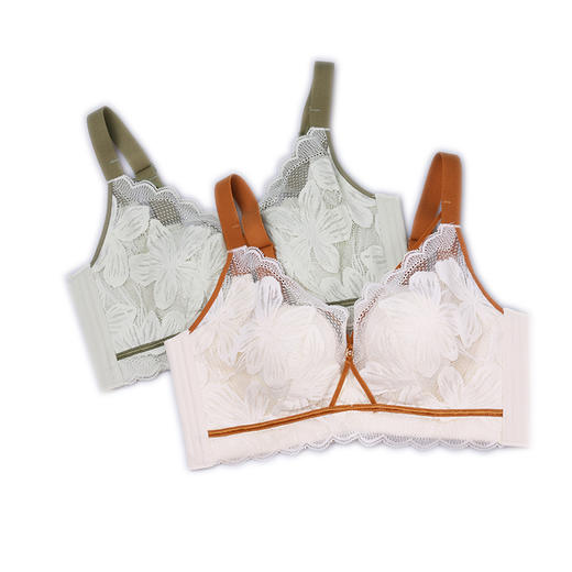 美季美优S撞色清新蕾丝水晶杯文胸W352B13 商品图4