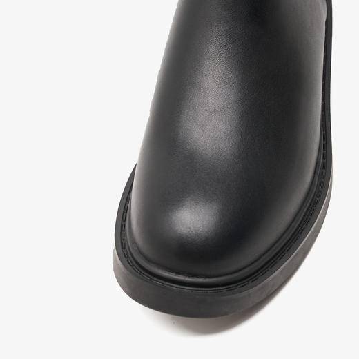 西遇长筒骑士靴女新款秋冬英伦风锁扣弹力高筒靴不过膝长靴子D0034270/D0034413 商品图4