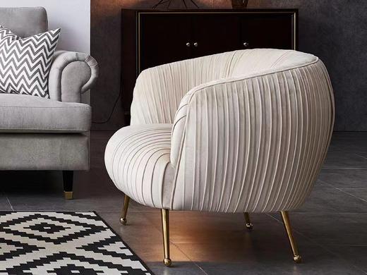 佐梵 休闲椅 轻 桦木框架+进口蛇形弹+带+定位线+45密度纯海绵+封釉防锈脚架+绒布[免费送装，偏远地区除外] 商品图4