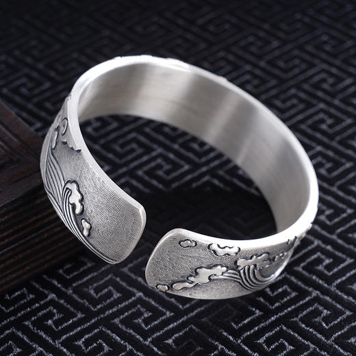 子佩集S999银【鱼跃龙门】手镯【YS024】带金色嵌真金2309 商品图1