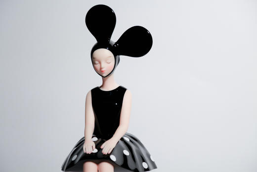 黑白波点然女孩-坐姿 商品图3