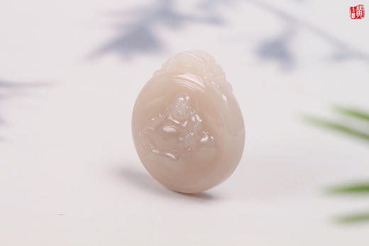 和田藕粉玉布袋佛  配精美挂绳 商品图2