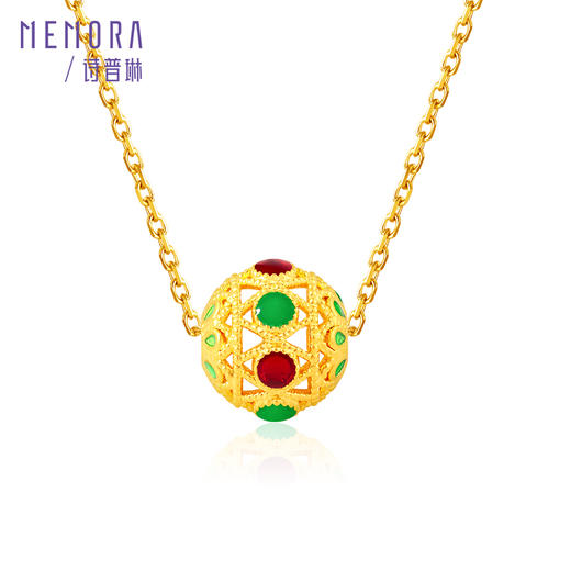 【任选3件1998元】黄金玲珑绣球吊坠女款足金花丝国潮风锦绣金球金秋素金挂坠子MEMORA诗普琳HPE17701（线上专供） 商品图4