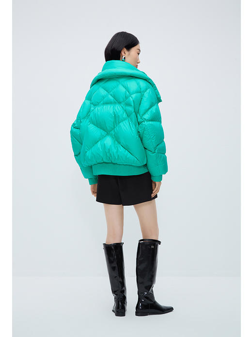 翻领羽绒服女短款慵懒风NEELLY纳俪商场同款休闲韩版泡芙羽绒外套N23102L01063 商品图3