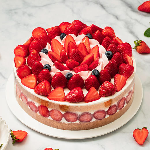 【超多草莓】香颂蛋糕，满满的草莓吃到爽，轻松治愈负能量（玉林） 商品图1
