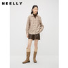 NEELLY纳俪商场同款假两件衬衫女冬季新款驼色棋盘格时尚百搭上衣N23102B01047 商品缩略图1