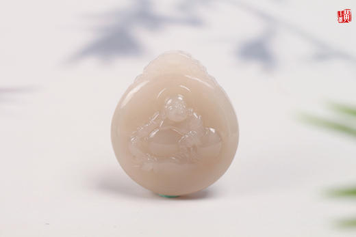 和田藕粉玉布袋佛  配精美挂绳 商品图4