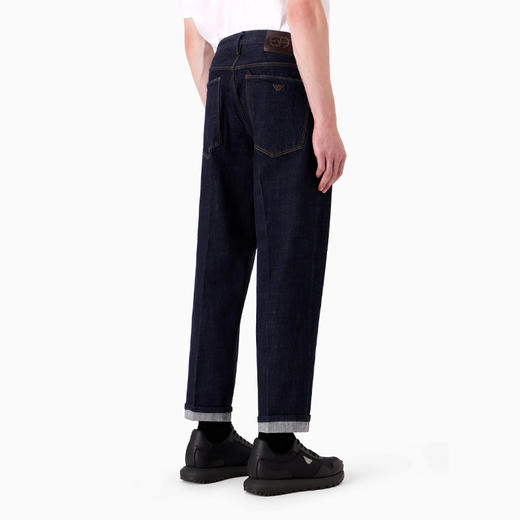 EMPORIO ARMANI 阿玛尼 男士 J69 Denim Lab 宽松镶边休闲牛仔裤 蓝色 6R1J69 1DQTZ 0941 商品图2