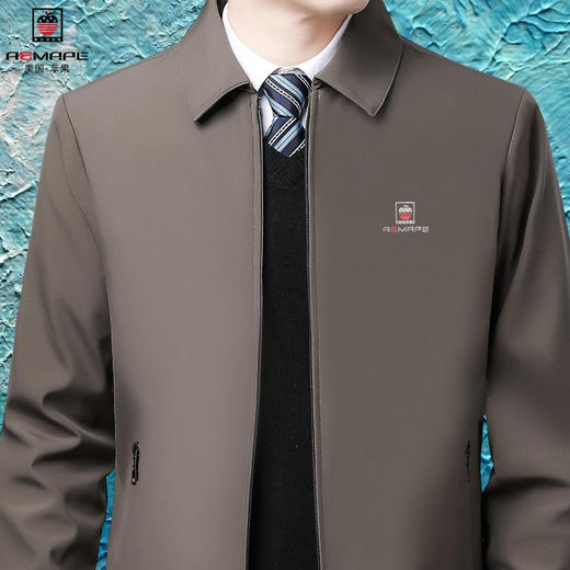 DD-美国苹果夹克男春秋中老年宽松休闲爸爸装上档次大码翻领外套上衣 商品图0