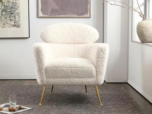 椅世界 简 休闲椅 羊毛+镜面金色脚[免费送装，偏远地区除外] 商品图1