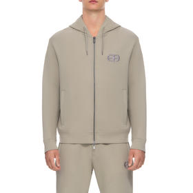 【二】EMPORIO ARMANI 阿玛尼 男士刺绣徽标棉质连帽卫衣 灰色 8N1ML6 1JHSZ 0643