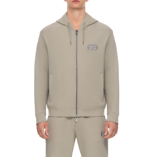【二】EMPORIO ARMANI 阿玛尼 男士刺绣徽标棉质连帽卫衣 灰色 8N1ML6 1JHSZ 0643 商品图0