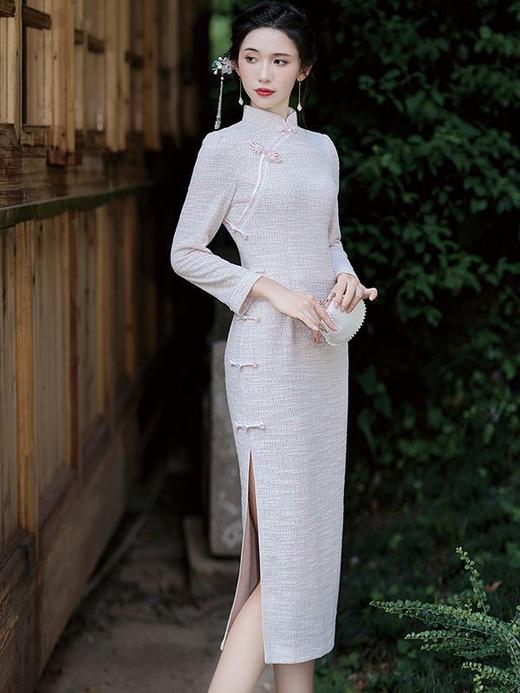 锦棉银丝私服小香风名媛旗袍，聚会宴会走秀优雅气质旗袍BS-2846 商品图4