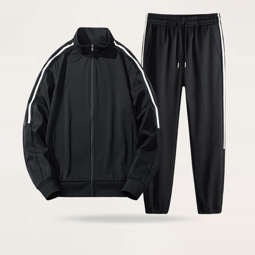 【一口价】【新款DSK】大依优型大码立领宽松新款两件套休闲运动服套装 商品图0