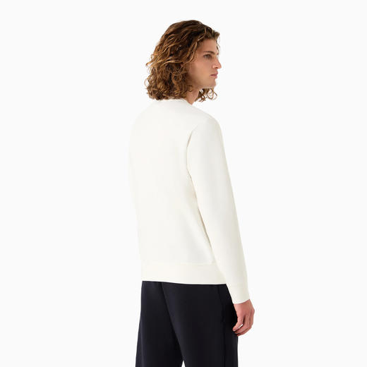 EMPORIO ARMANI 阿玛尼 男士EA徽标压花刺绣双面平纹针织运动卫衣 白色 8N1ML7 1JHSZ 0101 商品图2