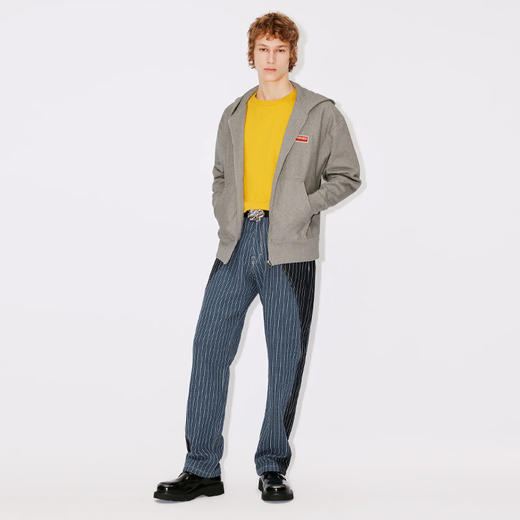 KENZO 高田贤三 男士徽标印花拉链连帽卫衣 浅灰色 FD65 SW100 4ME 94 商品图3