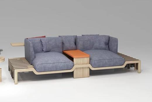 遇见 寂风 沙发北美进口白蜡木+科技绒布+高回弹海绵[免费送装，偏远地区除外] 商品图0