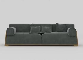 遇见 寂风 沙发北美进口白蜡木+磨砂绒布+高密度海棉[免费送装，偏远地区除外]