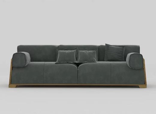 遇见 寂风 沙发北美进口白蜡木+磨砂绒布+高密度海棉[免费送装，偏远地区除外] 商品图0