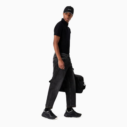 EMPORIO ARMANI 阿玛尼 男士 J69 Denim Lab 宽松复古效果镶边休闲牛仔裤 黑色 6R1J69 1DQVZ 0006 商品图3