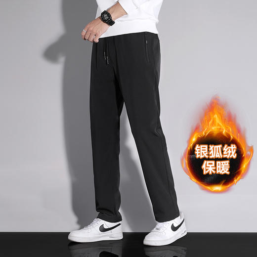【新款DSK】大依优型大码银狐绒内里加绒裤休闲裤宽松直筒长裤加肥加大裤子胖子 商品图6