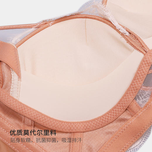 美季美优H法式撞色蕾丝中厚杯文胸W352B11 商品图2