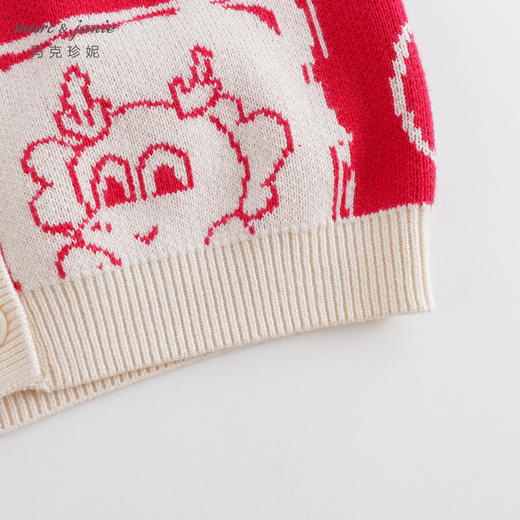 马克珍妮秋冬装新款 女童国潮小龙人毛衣开衫外套 232087 商品图4