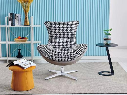 椅世界 简 休闲椅 面料棉麻+防水科技布 填充高密海绵 基材木板压弯 脚架 合金 (360旋转)[免费送装，偏远地区除外] 商品图1